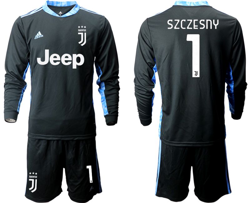 Men 2020-2021 club Juventus black long sleeve goalkeeper1 Soccer Jerseys->juventus jersey->Soccer Club Jersey